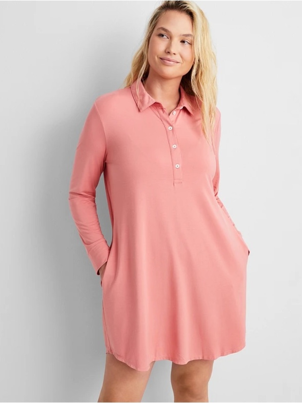 State of Day Intimates Sleep Shirt Nightgown M Sea Coral Modal Long Sleeve NWT